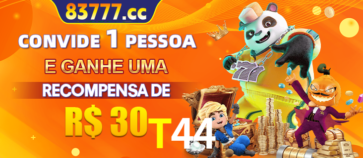 Banner institucional da T44 sobre parceria de marcas e criação de uma marca de excelência, apresentando os mascotes de jogos populares como o Fortune Tiger.