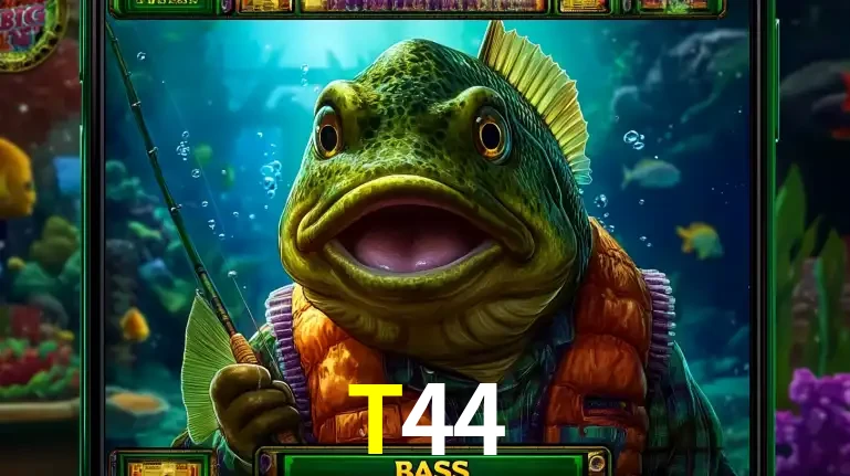 Personagem de peixe pescador do popular jogo de slot com tema de pescaria, uma das emocionantes opções de caça-níqueis para jogar e ganhar no cassino T44.